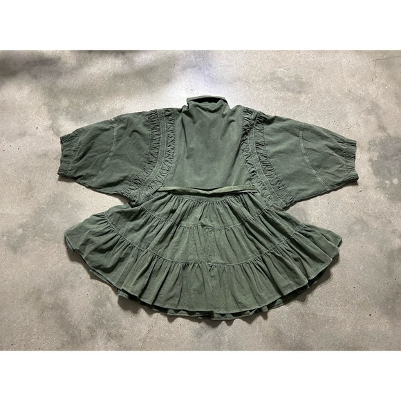 Free People Hampton Belted Mini Dress Crystal Kelp Green Sz L - Picture 4 of 7